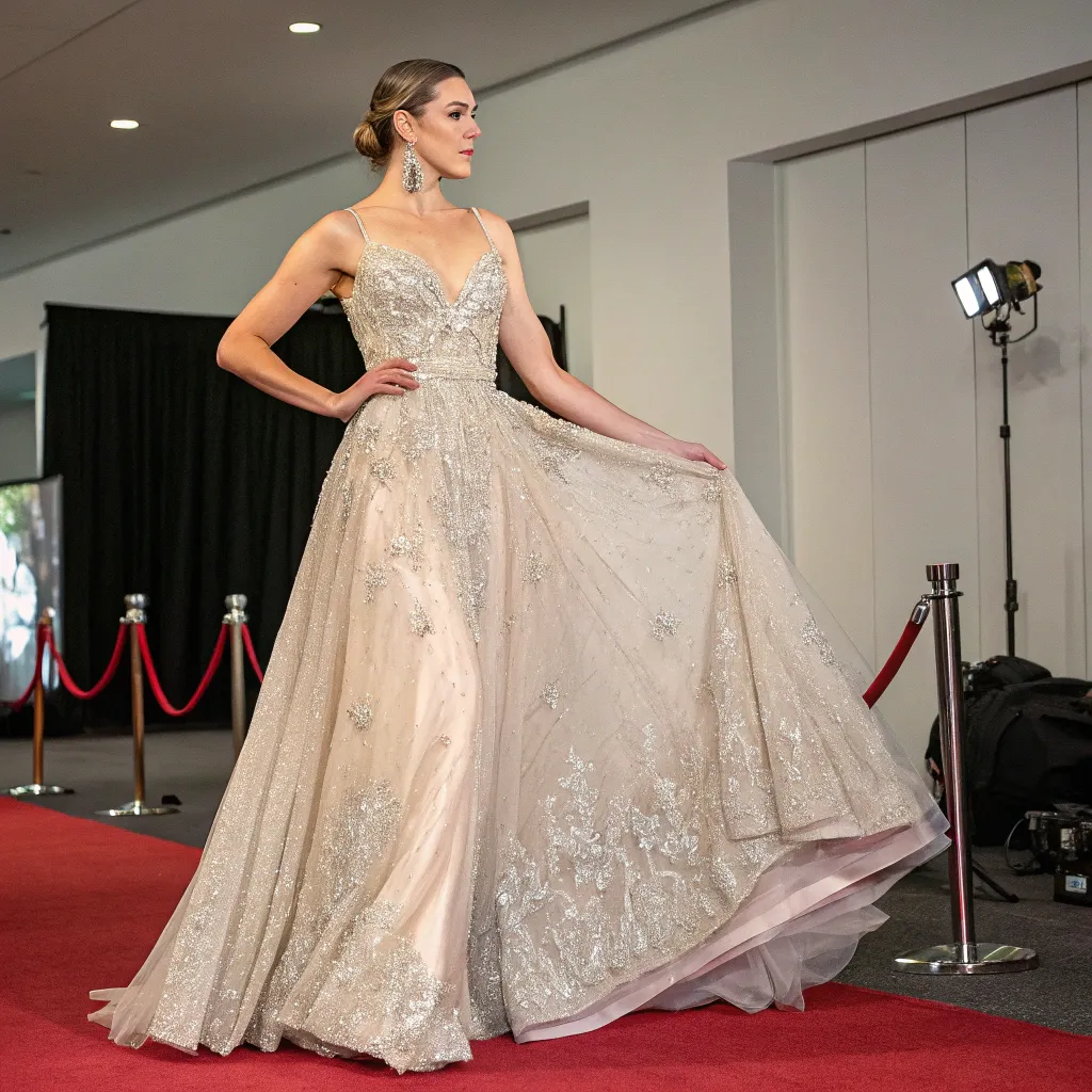 Custom gala gown by ZEVTHORIX for Emily Carter
